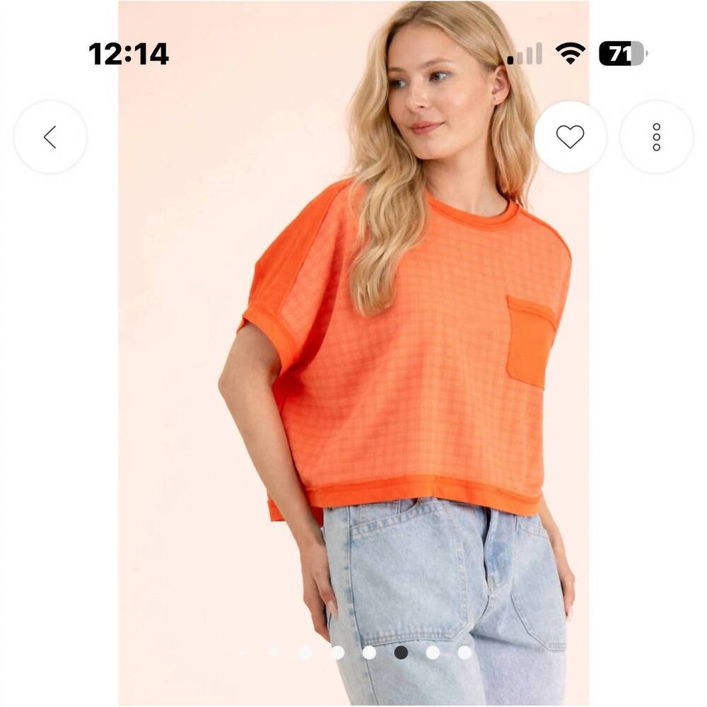 NEW VERY J women's dolman sleeve textured knit casual top in burnt coral